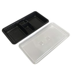 画像4: [レンジ対応] BS弁当29 黒 透明フタ付