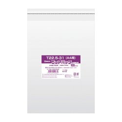 画像1: OPP袋 スワン ピュアパック テープ付 T22.5-31 (A4用) 100枚