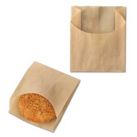耐油スナック袋 ハーフムーン No.140-1 茶無地 小 100枚
