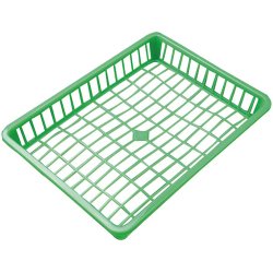 画像1: PP 平角ザル グリーン 盛ザル