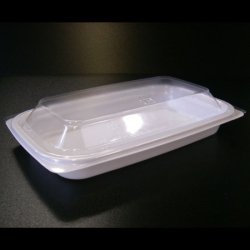 画像4: [レンジ対応] BF惣菜内17 ホワイト 透明フタ付セット