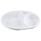 画像: [レンジ対応] 楕円型 仕切り付 カレー皿 BF-213 ホワイト 本体のみ 50枚