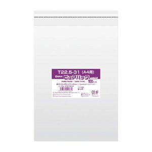 画像1: OPP袋 スワン ピュアパック テープ付 T22.5-31 (A4用) 100枚